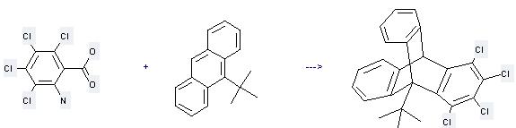 Benzoic acid, 2-amino-3,4,5,6-tetrachloro- can be used to produce 1,2,3,4-Tetrachlor-9-tert-butyl-triptycen by heating